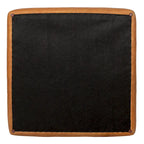 Full Grain Italian Leather Ottoman - Large Square Footrest with Feather Down Cushioning