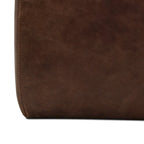 Full Grain Italian Leather Ottoman - Large Square Footrest with Feather Down Cushioning