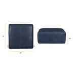Full Grain Italian Leather Ottoman - Large Square Footrest with Feather Down Cushioning