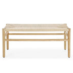 Rope Woven Wooden Indoor Bench