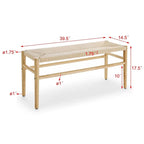Rope Woven Wooden Indoor Bench