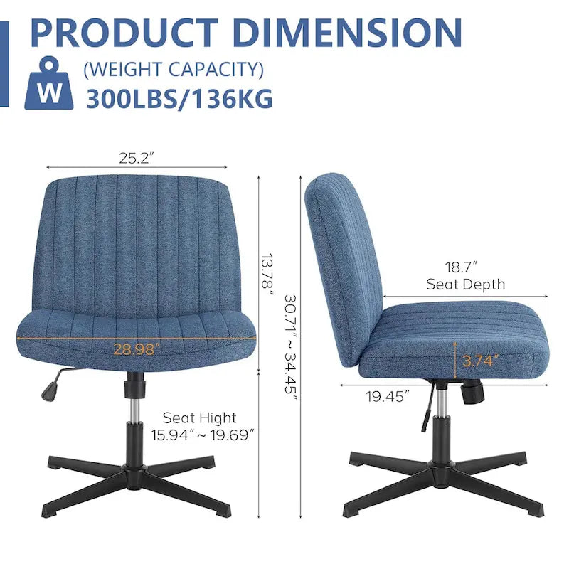 Adjustable Fabric Office Chair with Swivel Base