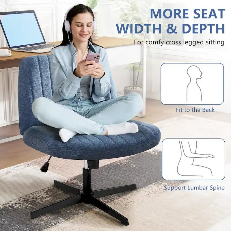 Adjustable Fabric Office Chair with Swivel Base