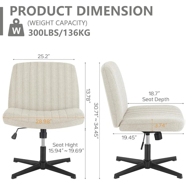 Adjustable Fabric Office Chair with Swivel Base