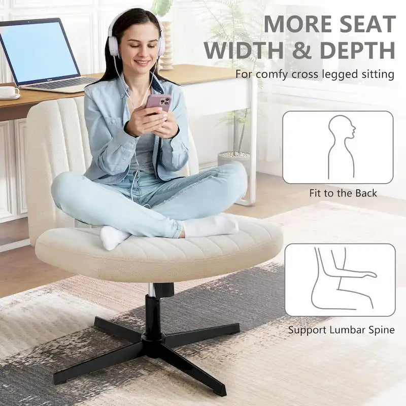 Adjustable Fabric Office Chair with Swivel Base