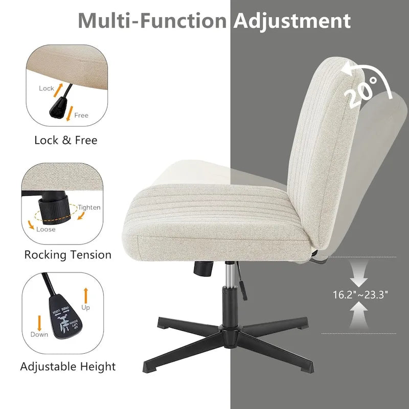 Adjustable Fabric Office Chair with Swivel Base