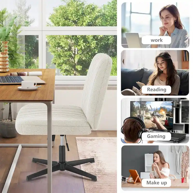Adjustable Fabric Office Chair with Swivel Base