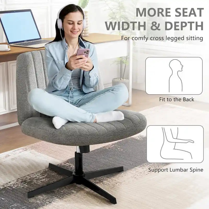 Adjustable Fabric Office Chair with Swivel Base