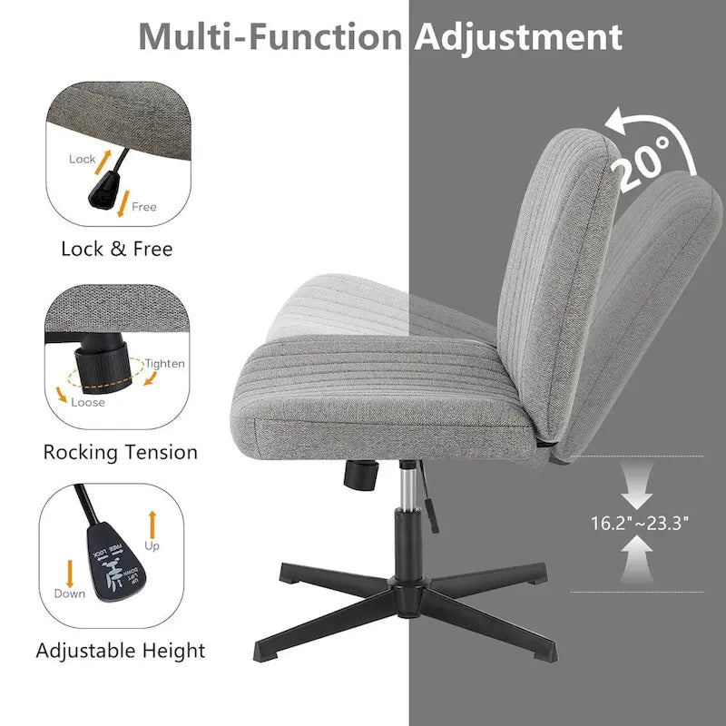 Adjustable Fabric Office Chair with Swivel Base