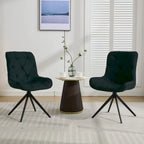 Boucle Upholstered Swivel Dining Chairs with High Back