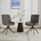 Boucle Upholstered Swivel Dining Chairs with High Back