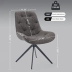 Boucle Upholstered Swivel Dining Chairs with High Back