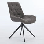 Boucle Upholstered Swivel Dining Chairs with High Back