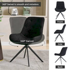 Boucle Upholstered Swivel Dining Chairs with High Back