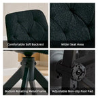 Boucle Upholstered Swivel Dining Chairs with High Back