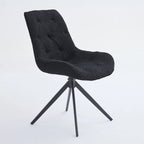 Boucle Upholstered Swivel Dining Chairs with High Back