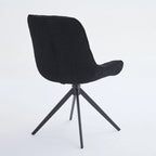Boucle Upholstered Swivel Dining Chairs with High Back
