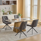 Boucle Upholstered Swivel Dining Chairs with High Back