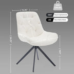 Boucle Upholstered Swivel Dining Chairs with High Back