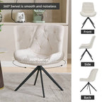 Boucle Upholstered Swivel Dining Chairs with High Back