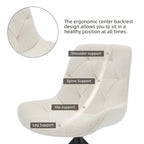 Boucle Upholstered Swivel Dining Chairs with High Back