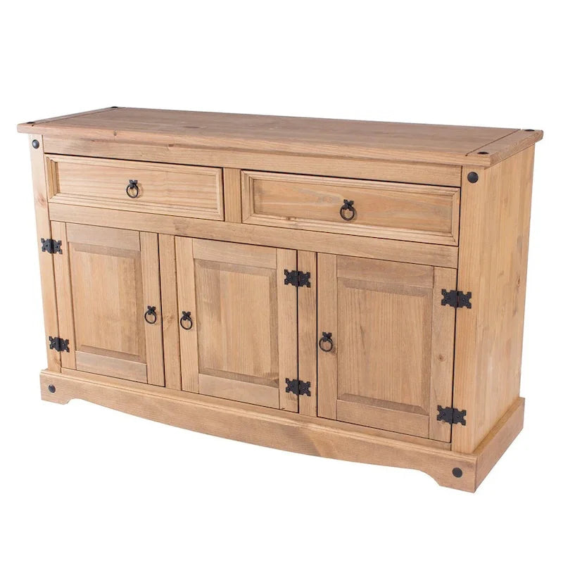 Cottage Series Wood Buffet Sideboard in Corona Brown