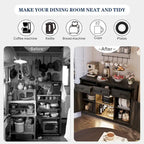 47-Inch Sideboard with Storage Drawers and LED Lighting