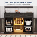 47-Inch Sideboard with Storage Drawers and LED Lighting