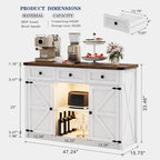 47-Inch Sideboard with Storage Drawers and LED Lighting