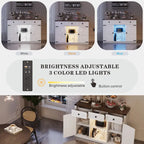 47-Inch Sideboard with Storage Drawers and LED Lighting