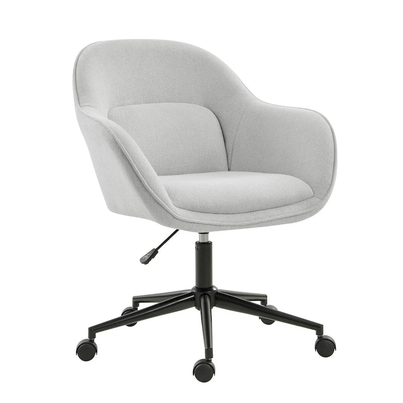 Curved Backrest Office Chair with Swivel Casters and Metal Base