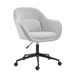 Ergonomische bureaustoel met gebogen rugleuning, zwenkwielen en metalen onderstel