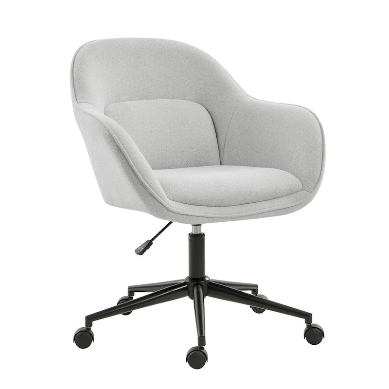 Curved Backrest Office Chair with Swivel Casters and Metal Base