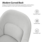 Ergonomische bureaustoel met gebogen rugleuning, zwenkwielen en metalen onderstel