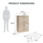 Hoge dressoir met 5 laden en soepele metalen rails