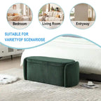 Upholstered Storage Ottoman Bench with Safety Hinge