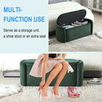 Upholstered Storage Ottoman Bench with Safety Hinge