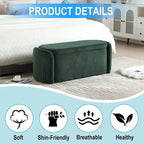 Upholstered Storage Ottoman Bench with Safety Hinge