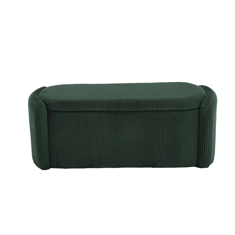 Upholstered Storage Ottoman Bench with Safety Hinge