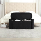 Upholstered Storage Ottoman Bench with Safety Hinge