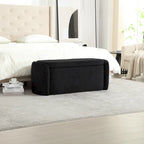 Upholstered Storage Ottoman Bench with Safety Hinge