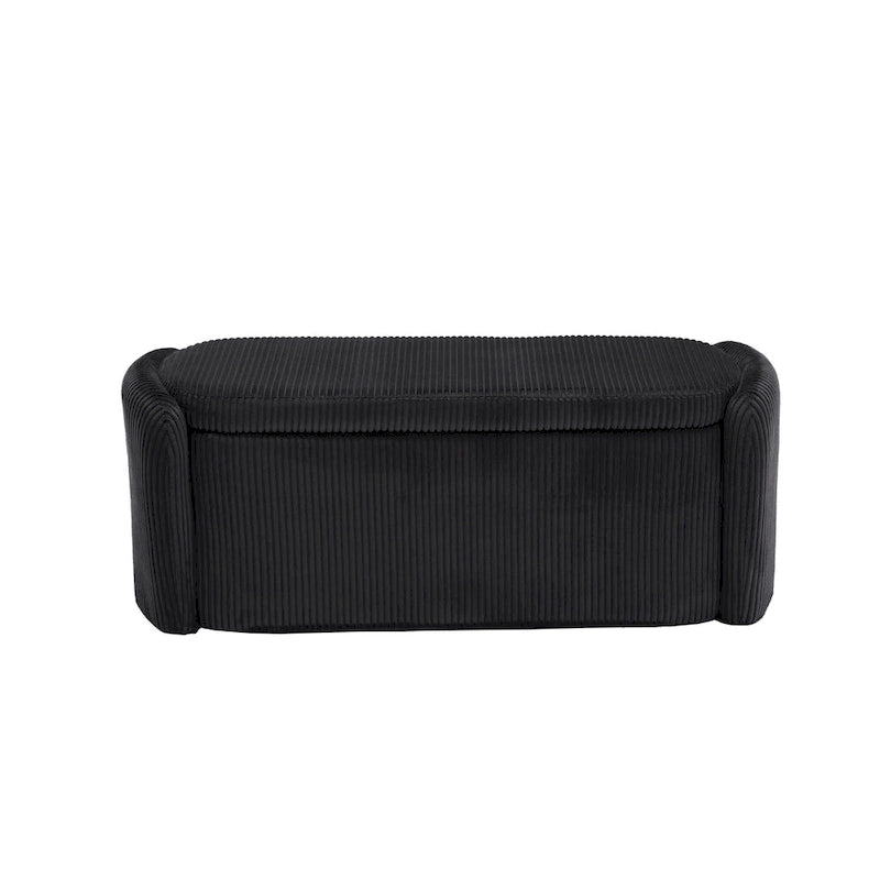 Upholstered Storage Ottoman Bench with Safety Hinge