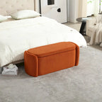 Upholstered Storage Ottoman Bench with Safety Hinge