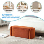 Upholstered Storage Ottoman Bench with Safety Hinge