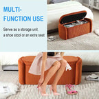 Upholstered Storage Ottoman Bench with Safety Hinge