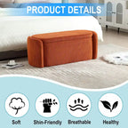 Upholstered Storage Ottoman Bench with Safety Hinge