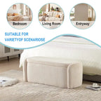 Upholstered Storage Ottoman Bench with Safety Hinge