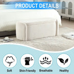 Upholstered Storage Ottoman Bench with Safety Hinge