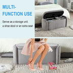 Upholstered Storage Ottoman Bench with Safety Hinge