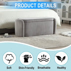 Upholstered Storage Ottoman Bench with Safety Hinge